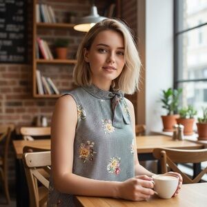 &. Layered Hi-Low Blouse